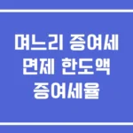 며느리 증여세 면제 한도액 증여세율