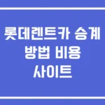 롯데렌트카 승계 방법 비용 사이트